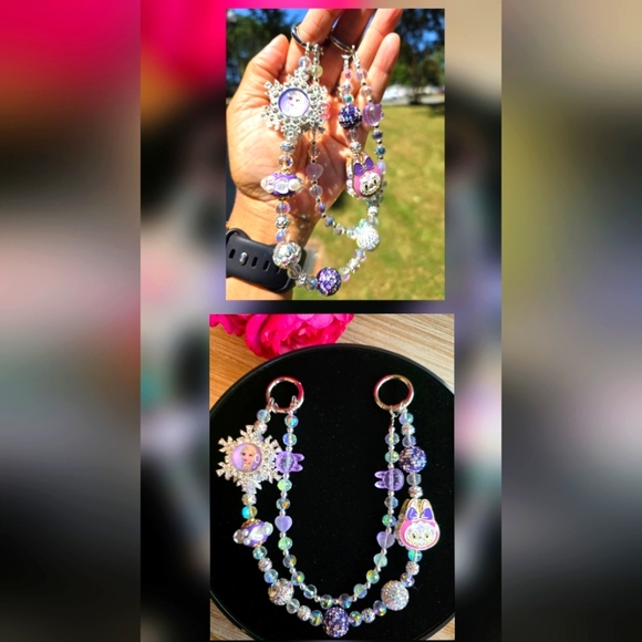 Frozen Elsa & Lububu Inspired Beaded Handbag Charm - Picture 5 of 5